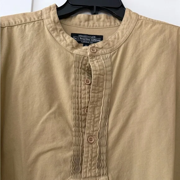 J. Peterman Pleated Henley Tunic Top, XL - Picture 2 of 9